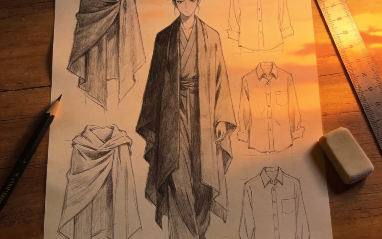 衣服褶皱总画成"面条"？理解这3点，褶皱立刻有逻辑