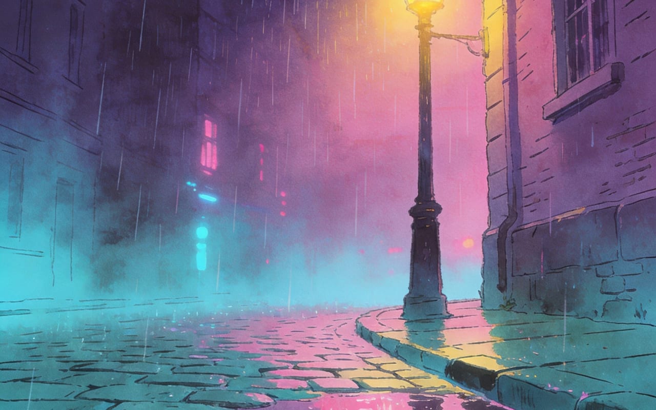 【高清壁纸】雨夜与城市灯火：20张适合深夜换锁屏的静谧霓虹壁纸